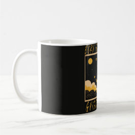 Café Caneca com Desenho Celestial de Lua Crescente
