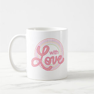 Café caneca com design de amor