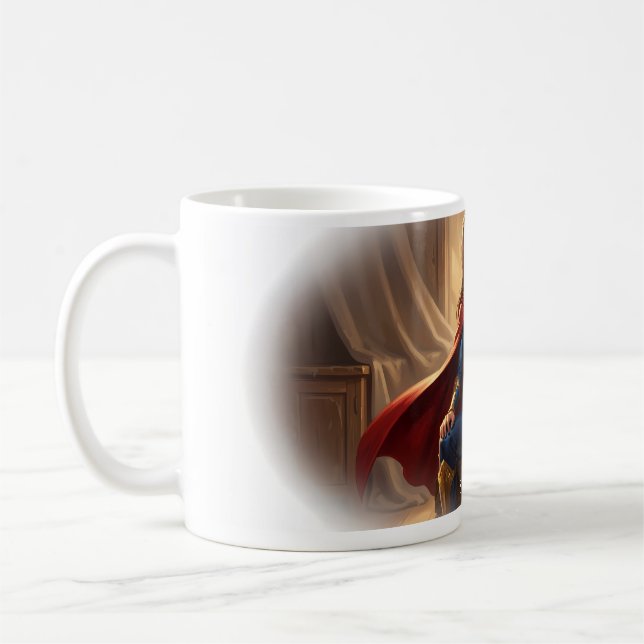 Café Caneca com Design de Heroína Ousada em Pé (Esquerda)