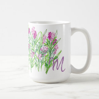 Café Caneca com Design de Jardim de Flores Rosa
