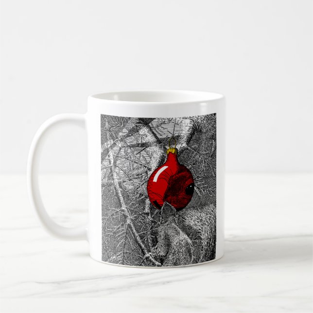Café Caneca com Esquilo na Árvore de Natal (Esquerda)