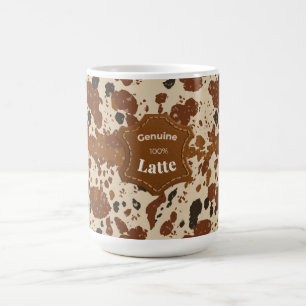 Café Caneca com Estampa de Couro de Vaca Latte 100% Aut
