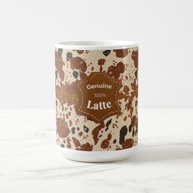 Café Caneca com Estampa de Couro de Vaca Latte 100% Aut (Centro)