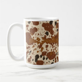 Café Caneca com Estampa de Couro de Vaca Latte 100% Aut
