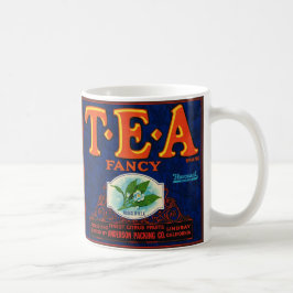 Café Caneca com Etiqueta Chique de Chá
