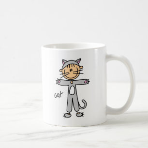 Café Caneca com Figura de Palito em Terno de Gato