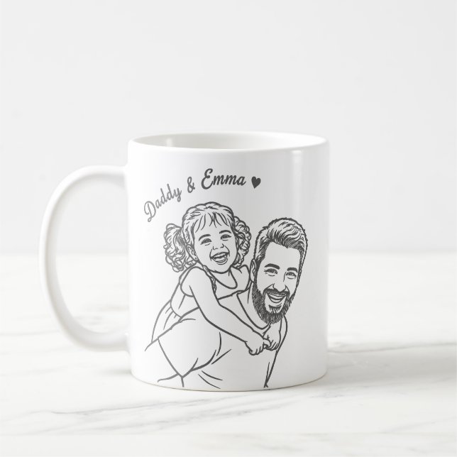 Café Caneca com Foto Gravada Personalizada, Retrato de  (Esquerda)