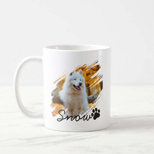 Café Caneca com Foto & Nome de Animal de Estimação Pers (Esquerda)