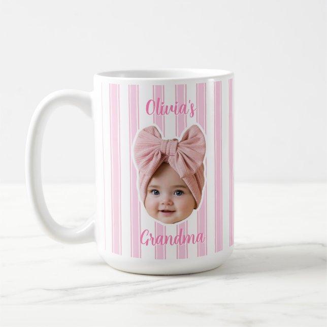 Café Caneca com Foto Personalizada e Padrão de Listras  (Esquerda)