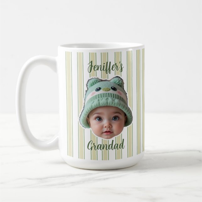 Café Caneca com Foto Personalizada e Padrão de Listras  (Esquerda)
