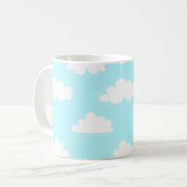 Café Caneca com Impressão de Céu Azul com Nuvens