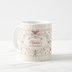 Café Caneca com Laço de Cereja Personalizado
