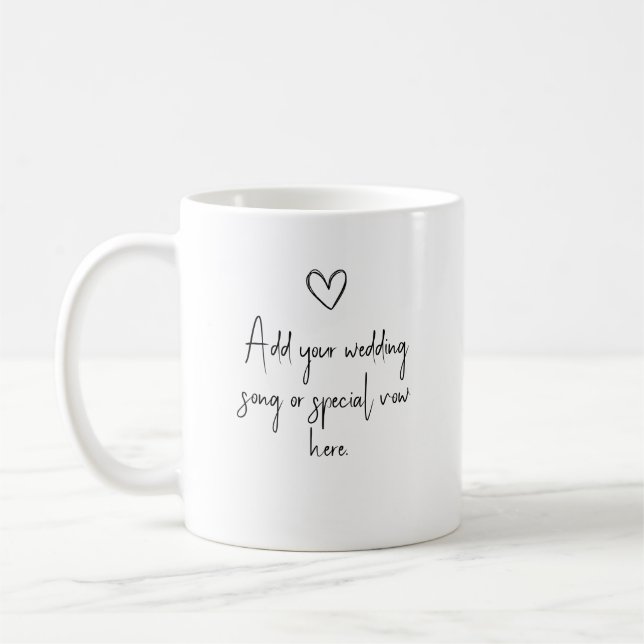 Café Caneca com Letra de Música de Casamento Personaliz (Esquerda)