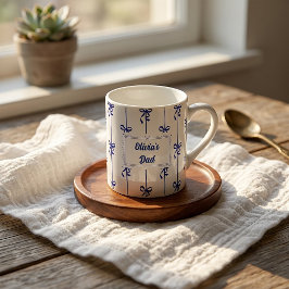 Café Caneca com Listra de Laço e Nome Personalizado Pre