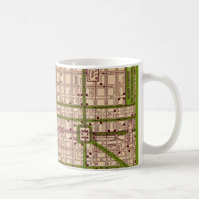 Café Caneca com Mapa Antigo da Rua de Filadélfia (Direita)