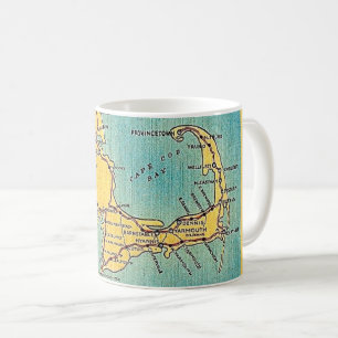 Café Caneca com Mapa Antigo de Cape Cod