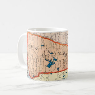Café Caneca com Mapa Antigo de New Hampshire