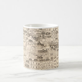 Café Caneca com Mapa Antigo de Washington DC