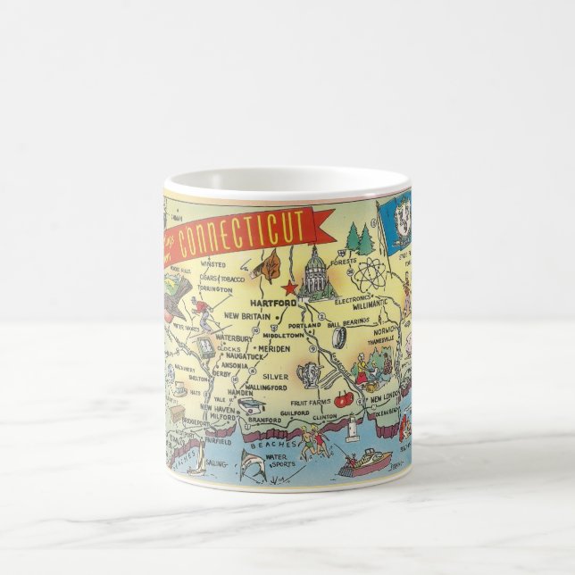 Café Caneca com Mapa de Connecticut (Centro)