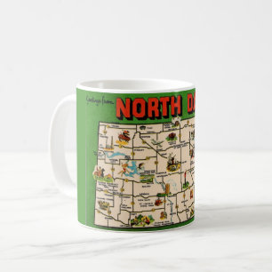 Café Caneca com Mapa de Dakota do Norte