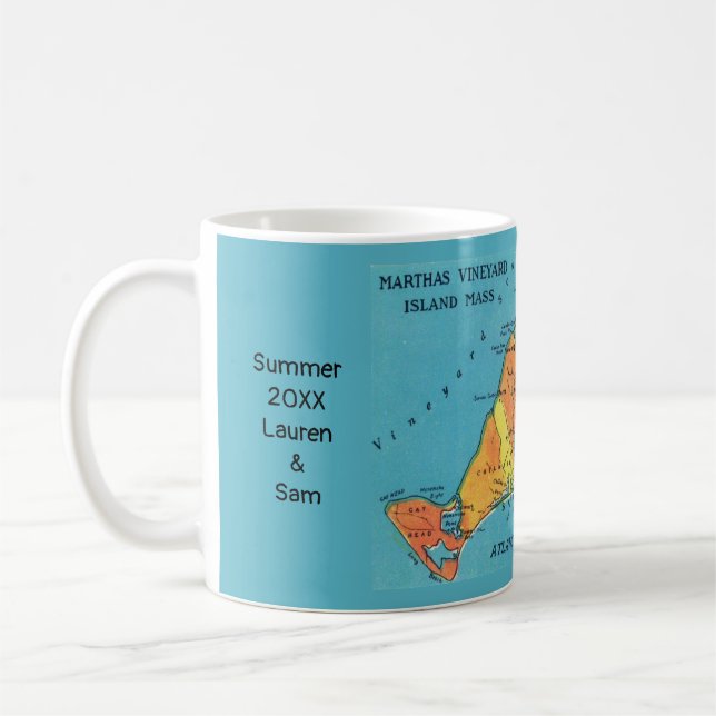 Café Caneca com Mapa de Martha's Vineyard (Esquerda)
