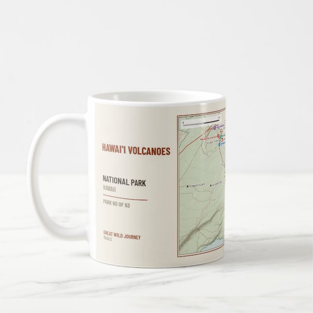 Café Caneca com Mapa do Parque Nacional dos Vulcões de  (Esquerda)