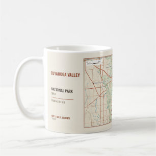 Café Caneca com Mapa do Trilha de Hiking do Parque Naci