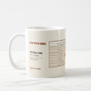 Café Caneca com Mapa do Trilha de Hiking do Parque Naci