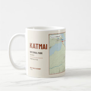 Café Caneca com Mapa do Trilha de Hiking do Parque Naci