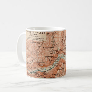 Café Caneca com Mapa do Vale de Yosemite