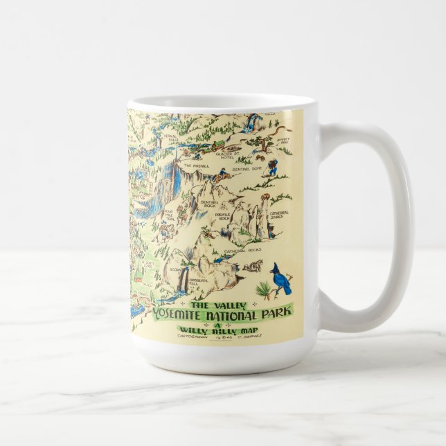 Café Caneca com Mapa do Vale de Yosemite (Direita)