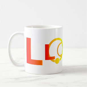 Café Caneca com Marca de Palavra AMOR Arco-íris
