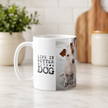 Caneca com Modelo de Foto de Citação de Cachorro M