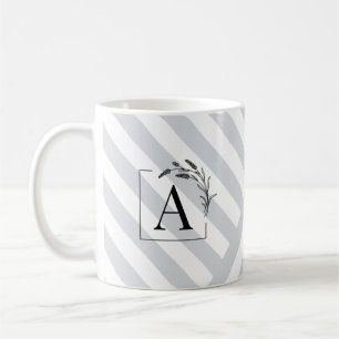 Café Caneca com Monograma de Ramalhetes de Lavanda Eleg