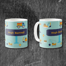 Café Caneca com Nome de Escavadeira para Meninos