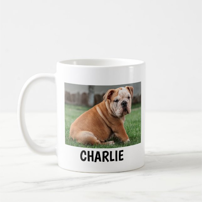 Café Caneca com Nome de Foto de Animal de Estimação Per (Esquerda)