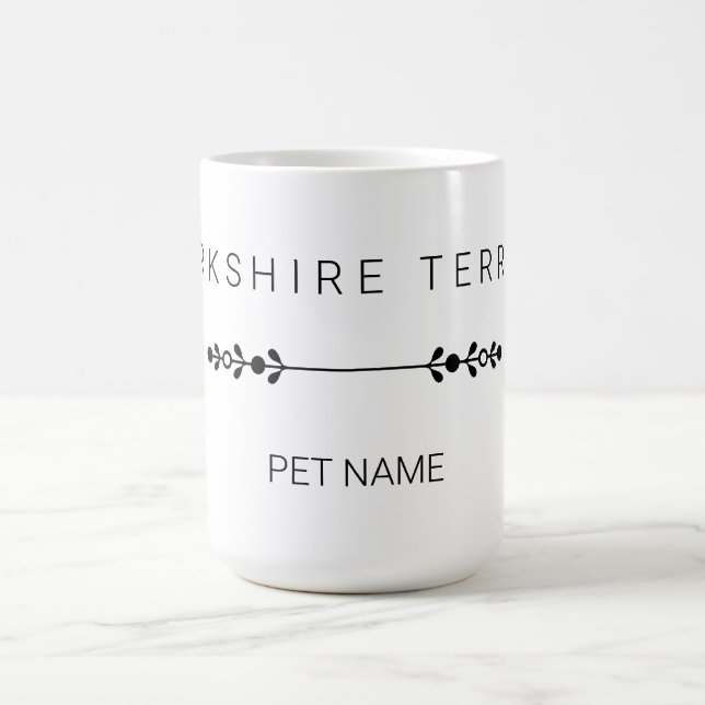Café Caneca com Nome Personalizado de Yorkie - Yorkshir (Centro)