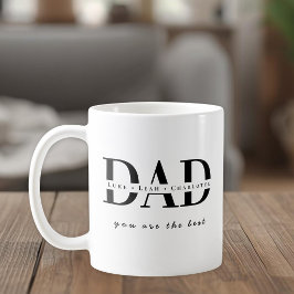 Café Caneca com Nomes Personalizados de PAI Modernos