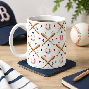 Café Caneca com Padrão Clássico de Beisebol Presente pa