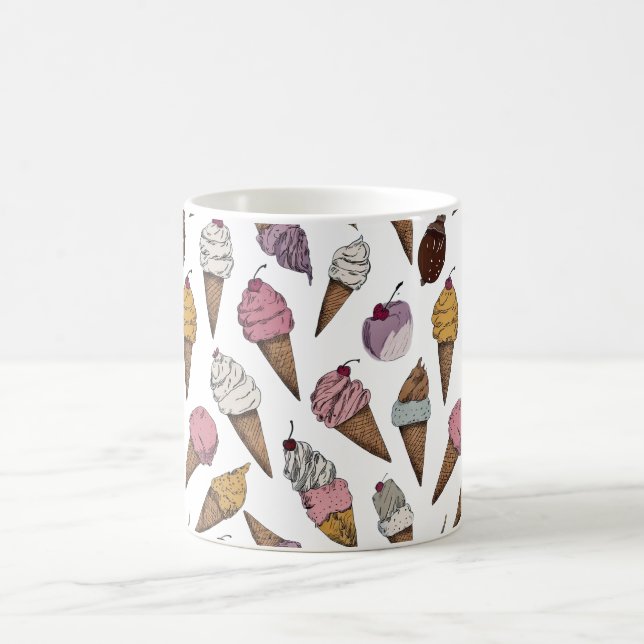 Café Caneca com Padrão de Cone de Sorvete Doce (Centro)