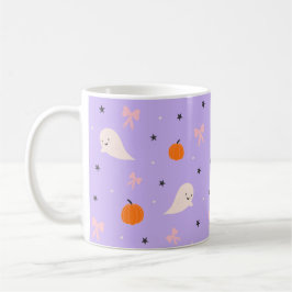 Café Caneca com padrão de fantasma roxo fofo de Hallowe