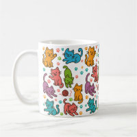 Caneca com Padrão de Gatos de Desenho Animado Colo
