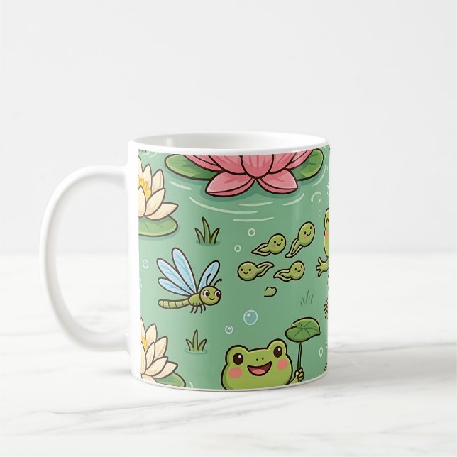 Café Caneca com Padrão de Lírio de Sapo (Esquerda)