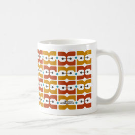 Café Caneca com padrão de moda retrô