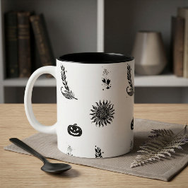 Café Caneca com padrão minimalista de Halloween Witchco