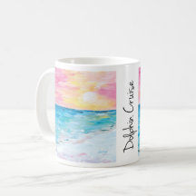 Caneca com Pintura do Cruzeiro de Golfinhos ao Pôr