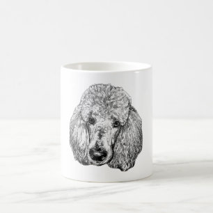 Café Caneca com Retrato de Poodle – Arte Detalhada em P