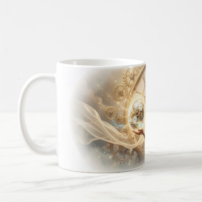 Café Caneca com Retrato de Princesa Sonhadora com Relóg (Esquerda)