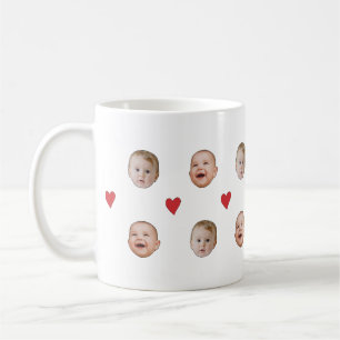 Café Caneca com Rosto de Bebê Fofo Personalizado com 2 