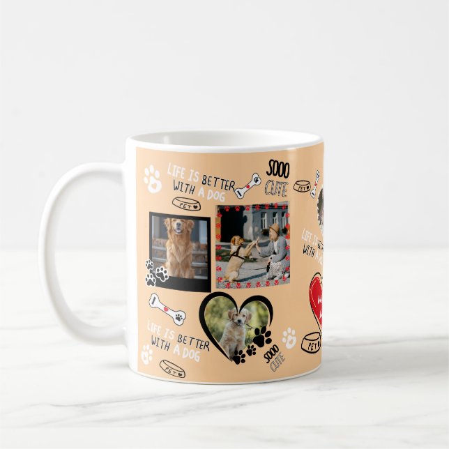 Café Caneca com Rosto de Cachorro Personalizado, Foto d (Esquerda)